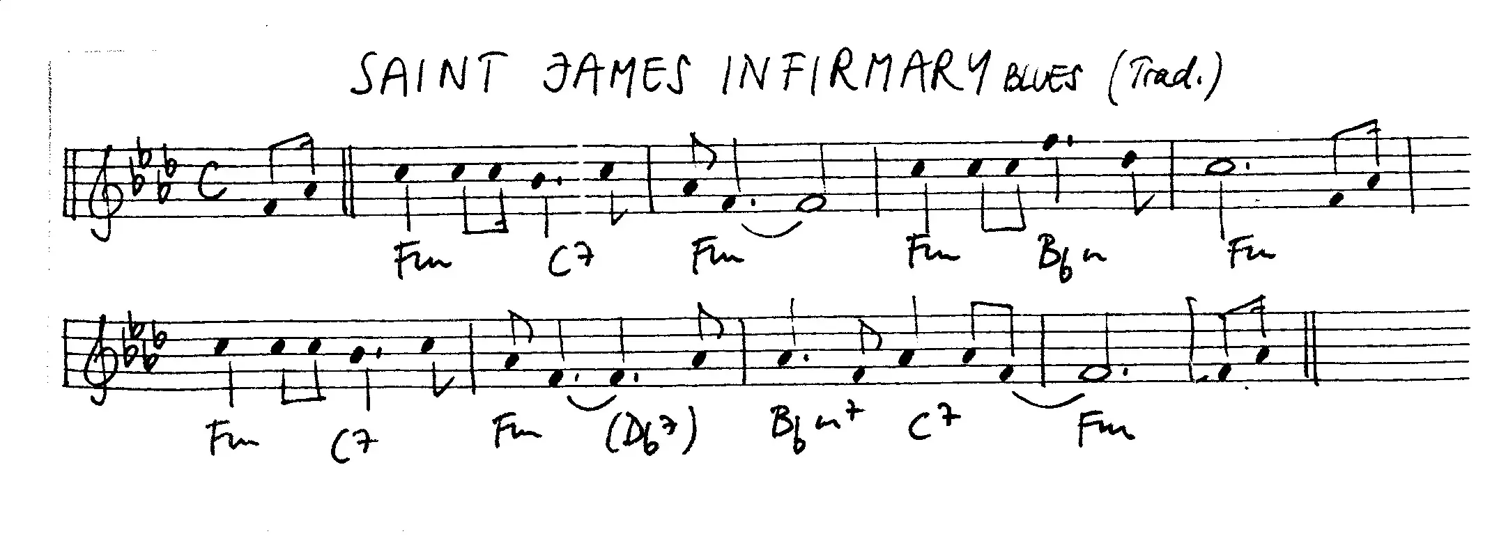 saint james infirmary free jazz leadsheet - Courtesy of the Jungle Jazz Band